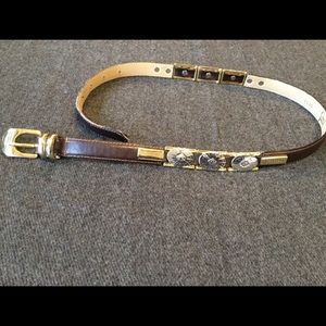 Vera Pella Size 28/70 Leather Belt w/metal detail